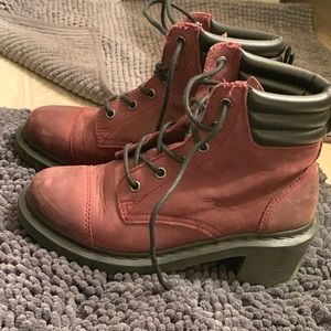 Dr Martens 7 Burgundy Boots w/ Heel